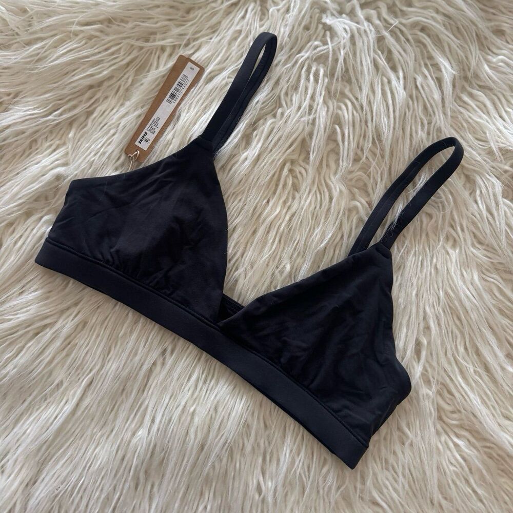 Skims Fits Everybody Triangle Bralette Onyx Size Small - Picture 6 of 8